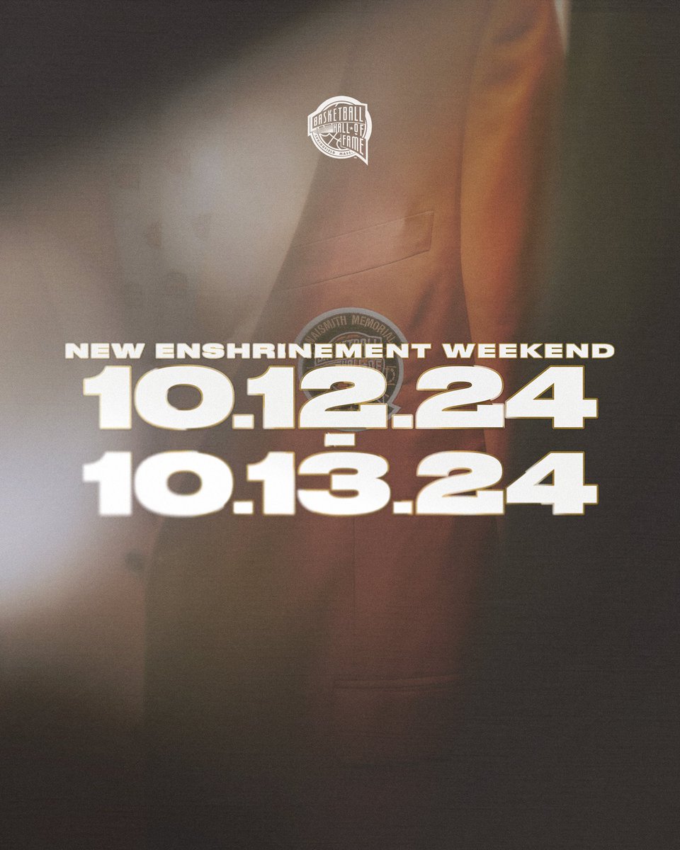 New Enshrinement Dates. 🗓️🏆 #24HoopClass 🔗 hoophall.com/news/naismith-…
