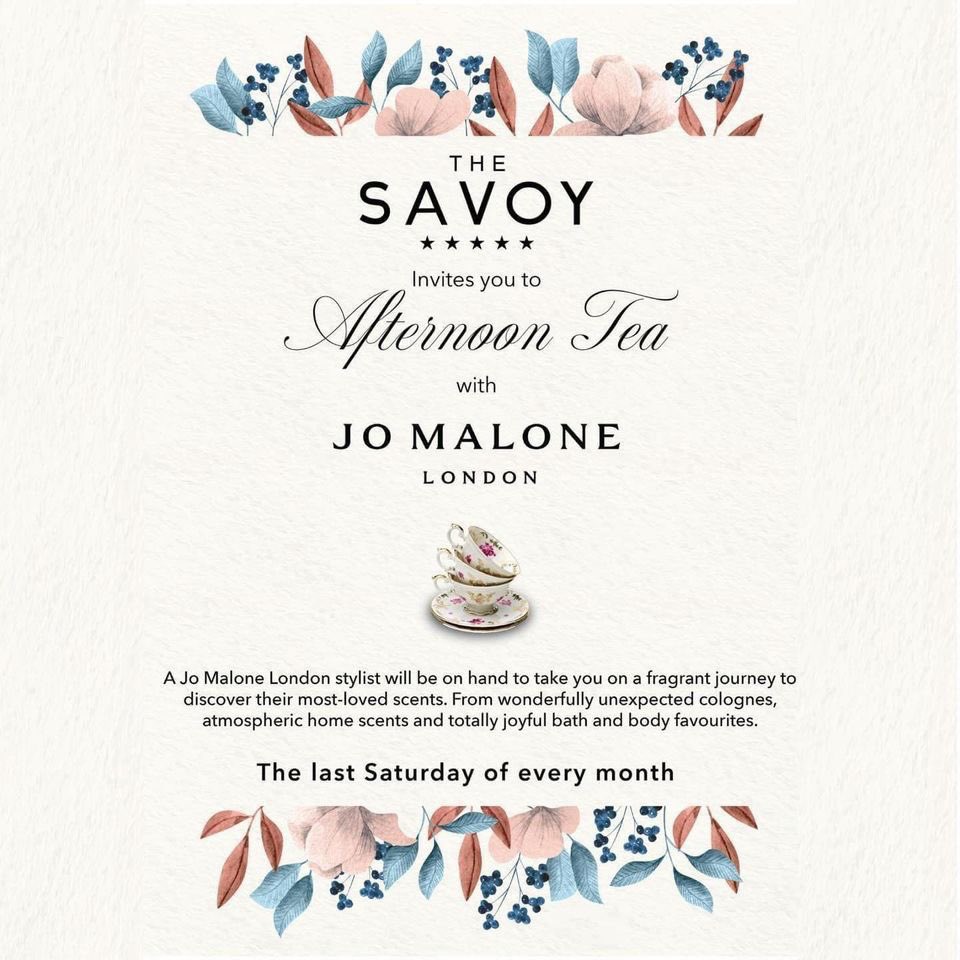 The Savoy Hotel (@thesavoyhotel) on Twitter photo 🌺𝐒𝐀𝐓𝐔𝐑𝐃𝐀𝐘 April 27th🌸
Tea with Jo…🌺🫖🐣🪺
Join us for an exclusive Afternoon Tea event in collaboration with <a href="/JoMaloneLondon/">Jo Malone London</a>
Save the Date: Saturday April 27th
To make a reservation call our team on
061-448 700 email our events team
events@savoylimerick.com 🌺𝐒𝐀𝐓𝐔𝐑𝐃𝐀𝐘 April 27th🌸
Tea with Jo…🌺🫖🐣🪺
Join us for an exclusive Afternoon Tea event in collaboration with <a href="/JoMaloneLondon/">Jo Malone London</a>
Save the Date: Saturday April 27th
To make a reservation call our team on
061-448 700 email our events team
events@savoylimerick.com