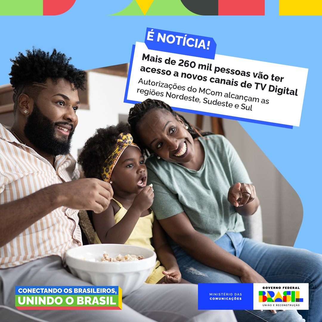 📺 #TVDigital | Atenção Minas Gerais, Acre, Paraíba e Santa Catarina! O MCom autorizou novos canais a executarem o serviço de Retransmissão de Televisão em 11 cidades brasileiras. A iniciativa vai beneficiar mais de 260 mil pessoas. Confira: bit.ly/4b4ADpj 🔗