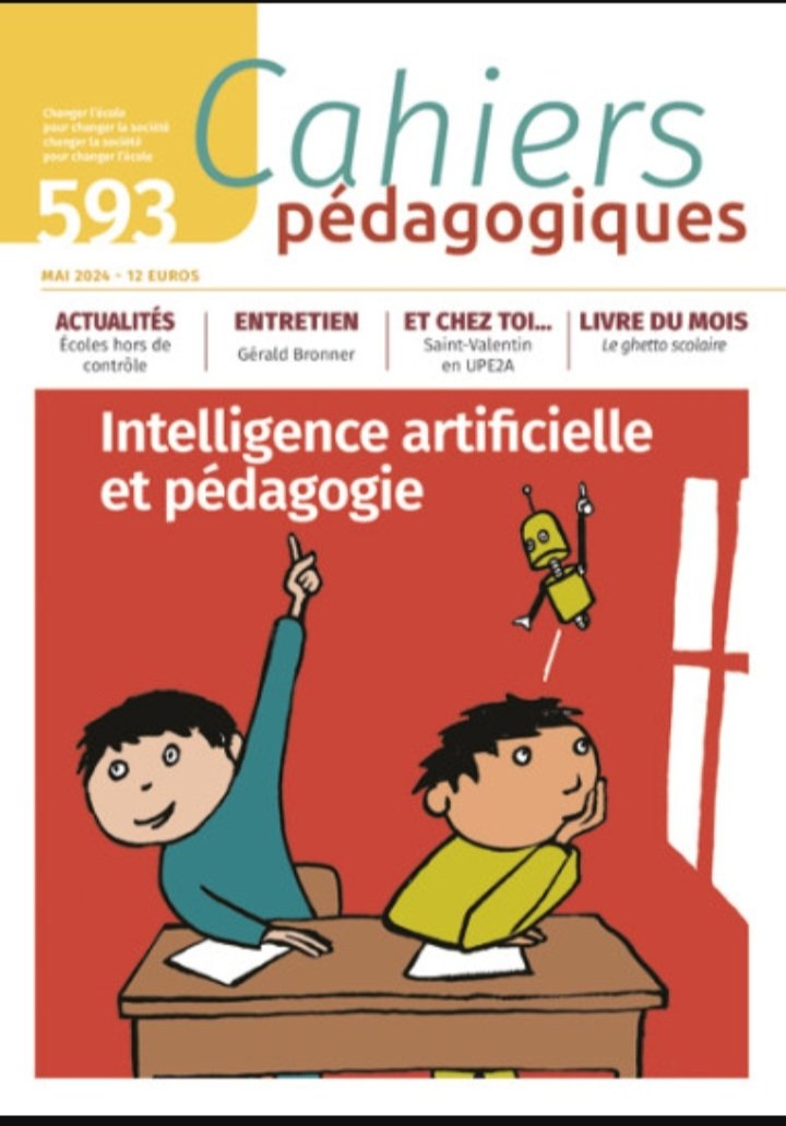 A découvrir dans le prochain numéro des @CahiersPedago, notre expérimentation de l'IA en classe ! Comparer l'imagination de l'IA et celle des élèves, pour déterminer les situations où l'IA peut être pertinente. #IA