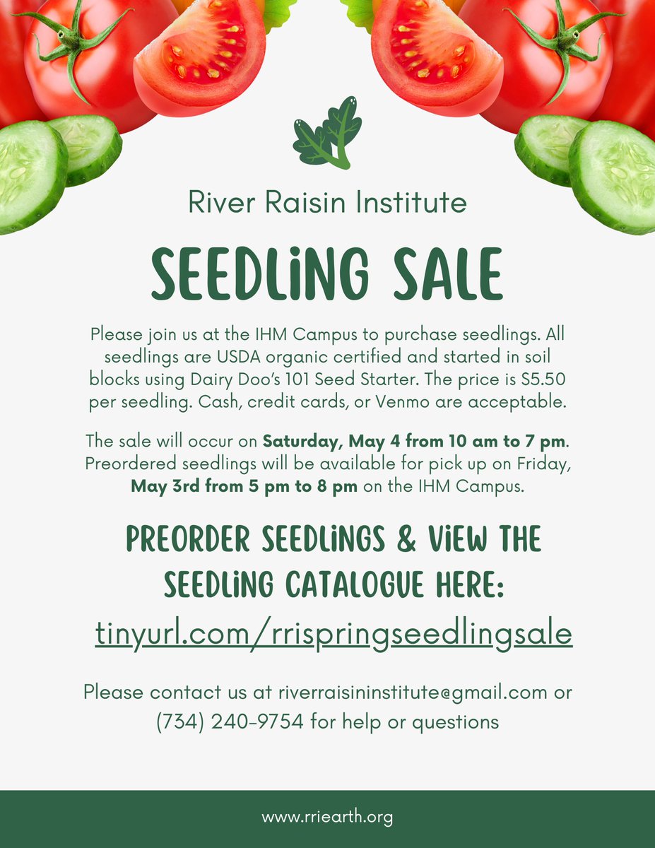 ProgramCoordin3's tweet image. Join us for our #seedling sale in Monroe MI!

#MONROE