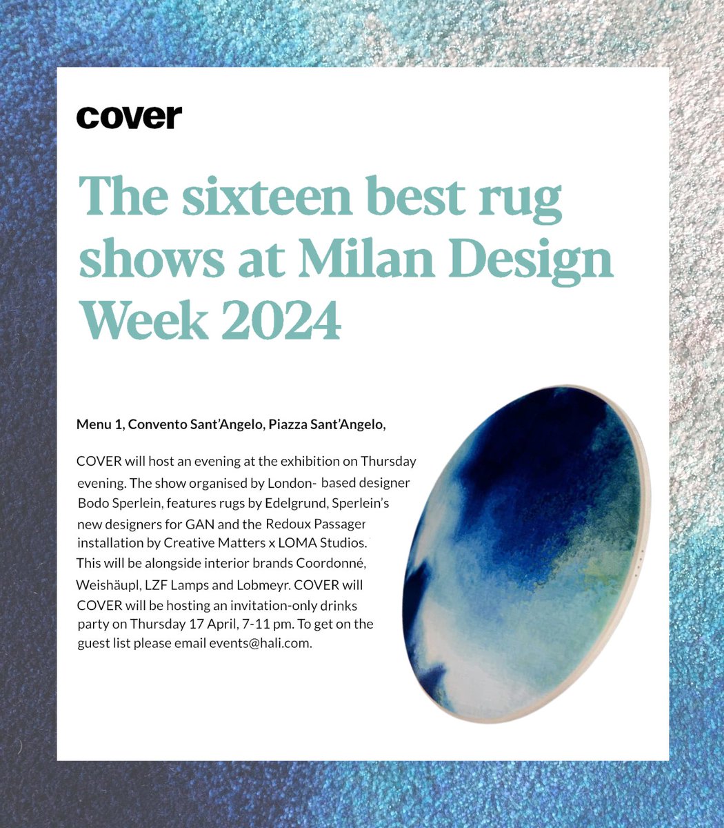 MatteStories's tweet image. All eyes on Creative Matters' Redoux Passager. @COVERMag2005 has featured the installation, made in collaboration with LOMA Studio, as a major highlight for Milan Design Week.
⁠
cover-magazine.com/2024/04/11/the…

cover-magazine.com/2024/04/02/cov…
⁠
#CreativeMatters #MilanDesignWeek #COVERMagazine