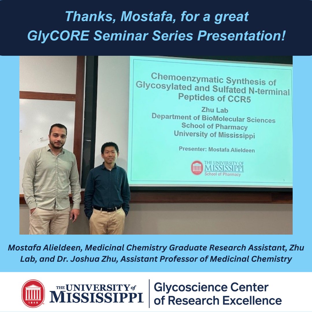 Many thanks to all who participated in the GlyCORE Seminar Series for the Spring 2024 Semester. Thanks today goes to Mostafa Alieldeen who gave the final presentation for the semester and to Dr. Joshua Bloomekatz for organizing the speakers. #glycotime #glycore