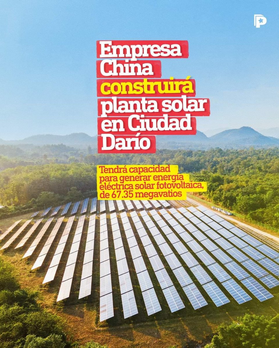 #Nicaragua y #China aprueban contrato para construir planta de energía solar en Ciudad Darío, #Matagalpa. La planta tendrá una capacidad de 67.35 megavatios y se espera pueda proporcionar energía limpia y sostenible a la región .  Seguimos avanzando #4519LaPatriaLaRevolución