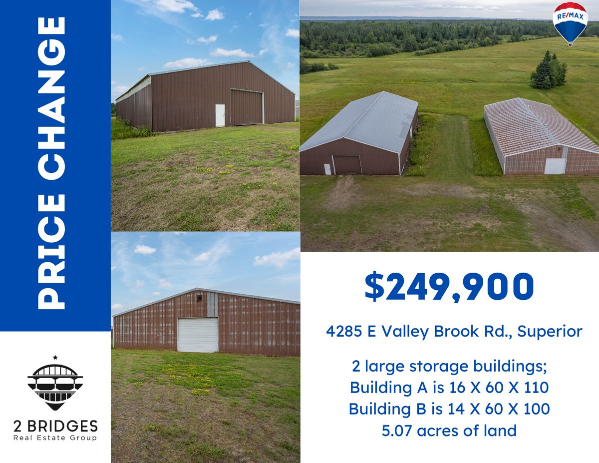For sale now; land that comes with 2 large storage buildings.
remax.com/.../7612734586…
#forsale #landforsale #StorageBuildings #GreatOpportunityAwaits #realestatedreams #realestateagent #realestategoals #remaxresults #remaxrealtor #hereforyou #MikeSellsHomes #2bridgesrealestate