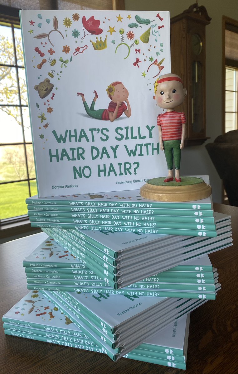 Signed and ready to be shared with kids newly-diagnosed with alopecia. The Thompson family and I will be donating these to the pediatric dermatology clinic at the University of Iowa's Stead Family Children's Hospital tomorrow. @carrossine @AlbertWhitman @andreadonall #alopecia