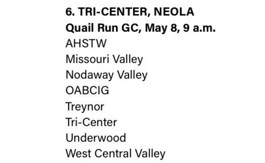 Boys Golf Sectionals is at Quail Run on May 8 🦅