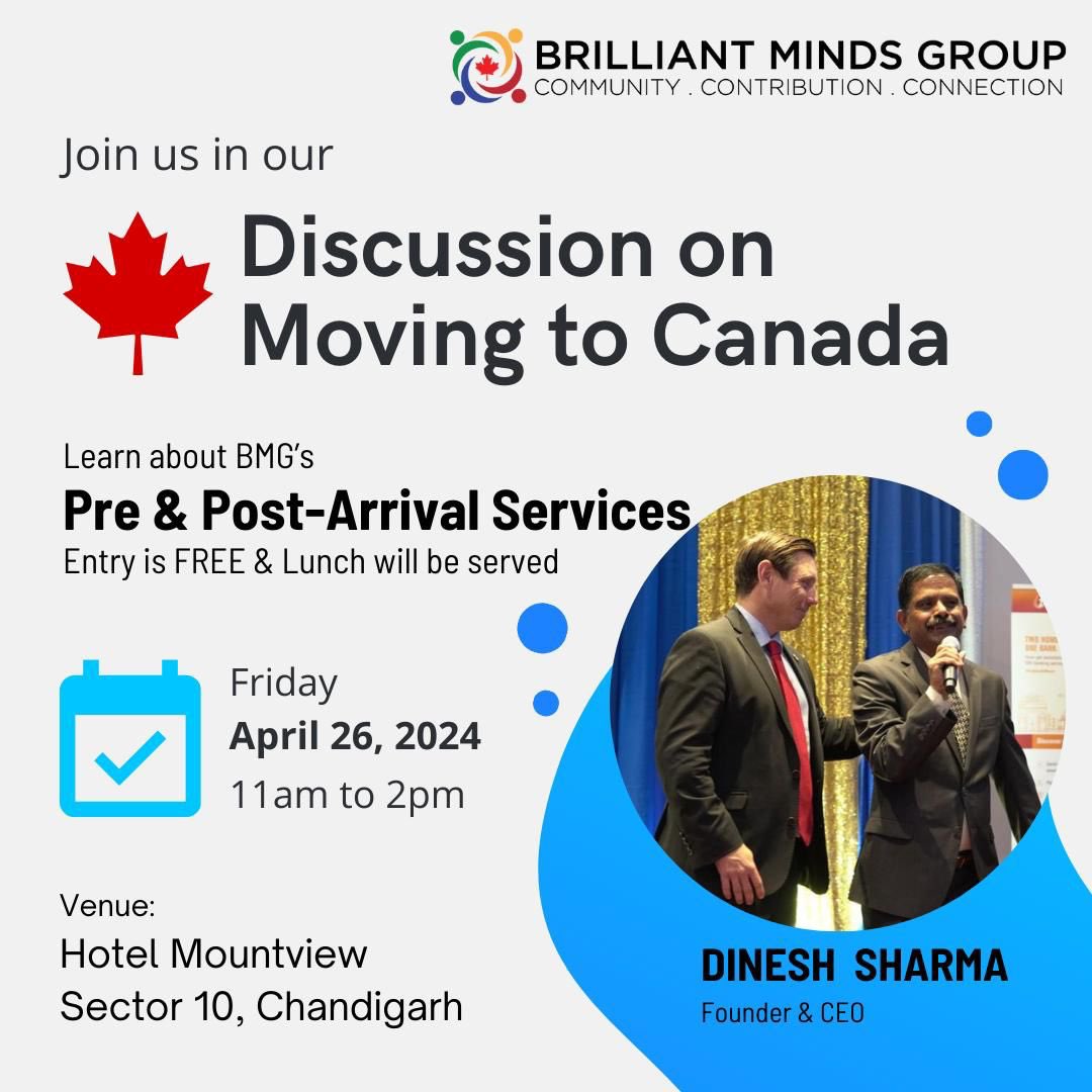 Brilliant Minds Group is a not-for-profit organization in Canada supporting newcomers and international student community for more than 4 years, They are now starting operations in India with a launch event scheduled for Friday, April 26 in Chandigarh, India. For more…