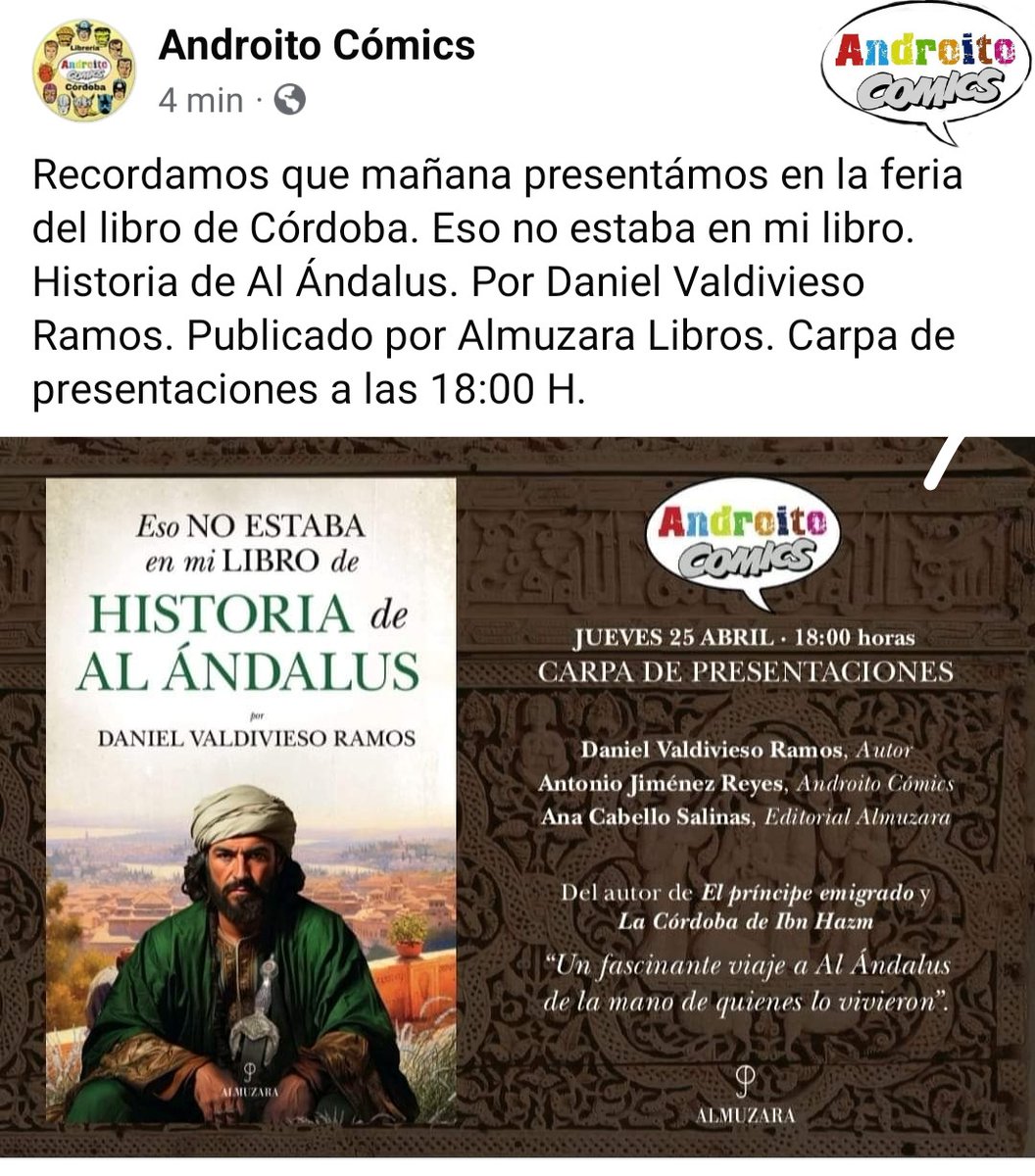 Androitocomics's tweet photo. No faltéis a la cita mañana es el gran día. Ya sabes en @FdLCordoba https://t.co/YE024rzixq