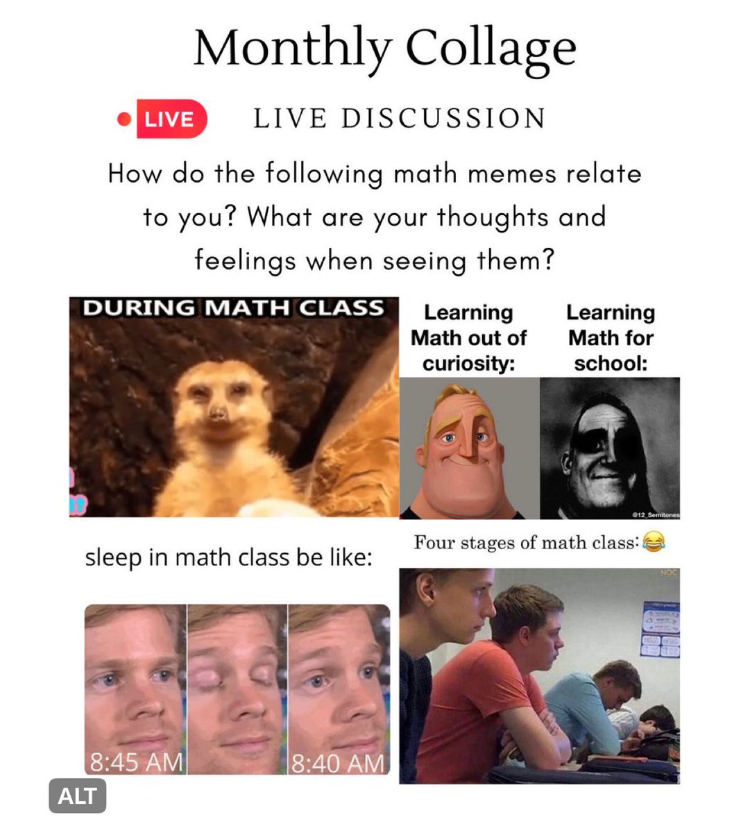 Join <a href="/MathMemeTeam/">Math Meme Team</a> today at 5pm Central time for the monthly meme chat!