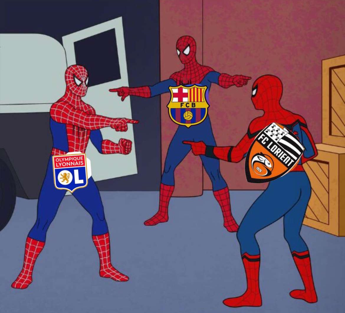 MediaParisien's tweet photo. 👀 Barça, Lyon et Lorient qui perdent 4-1 face au PSG. https://t.co/S82E3CgJo3