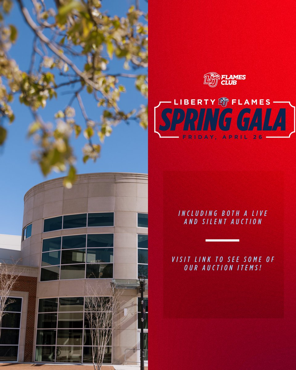 The first annual Liberty Flames Spring Gala is THIS WEEK! Take a look at the variety of items and experiences featured in our online auction and support Liberty student athletes! More Info: bit.ly/3TXs9ZL
