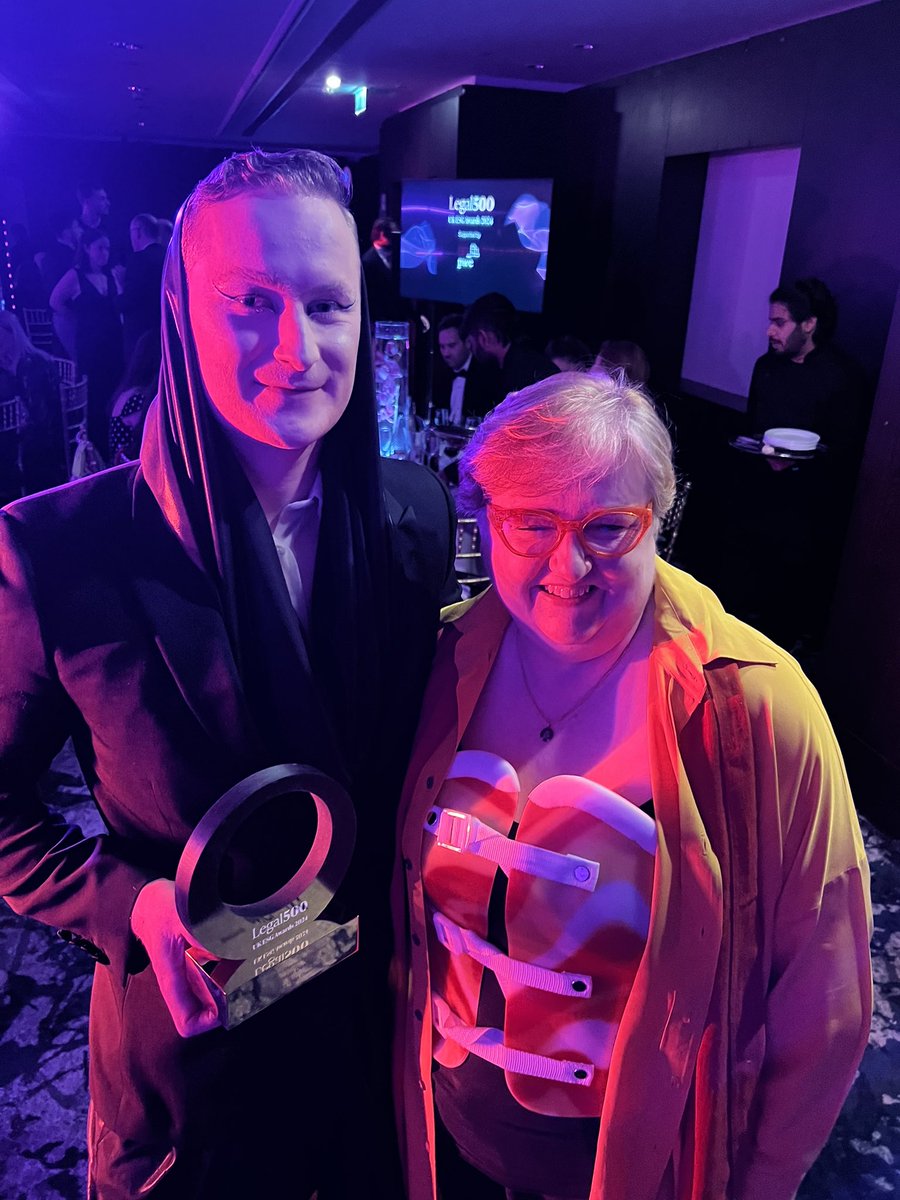Congratulations to both @BrieWhatC and @Oscar_Davies_ our committee members who were nominated for LGBTQ+ Champion of the year at the <a href="/thelegal500/">The Legal 500</a> ESG Awards. And congrats to Oscar who won!