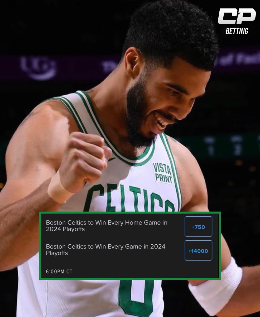 You can literally bet on the Celtics to win every home game during the playoffs 😳 Celtics to win every home game: +750 Celtics to win EVERY playoff game: +14000 (via @FDSportsbook)