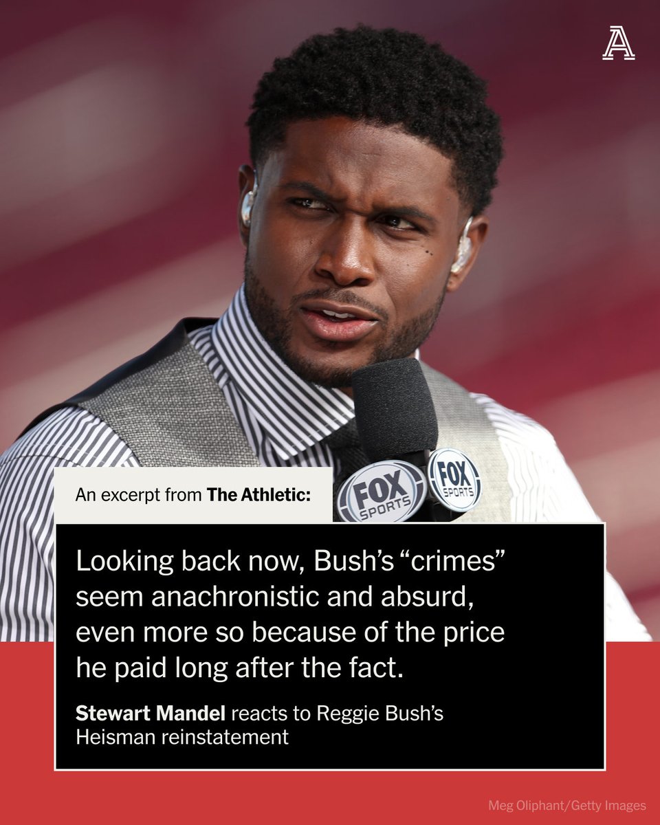 Reggie Bush's Heisman reinstatement is the final nail in the coffin for a century-plus era that stigmatized any athlete who dared receive anything of value beyond their scholarship, writes @slmandel. And college sports are better for it. theathletic.com/5442506/2024/0…