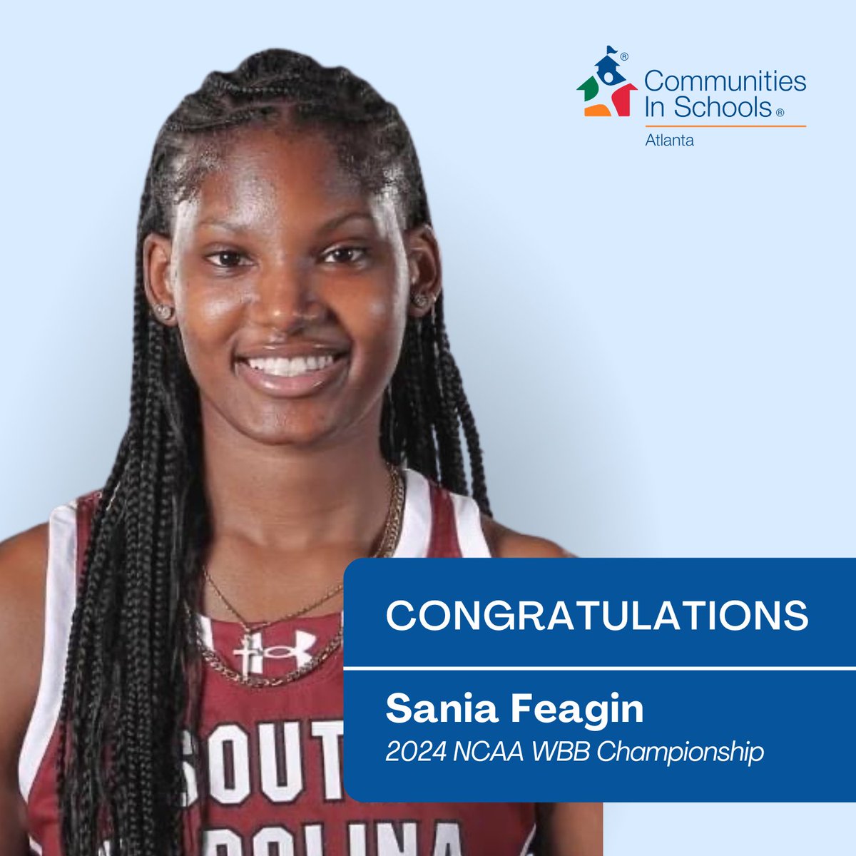 Congratulations to former Forest Park High School graduate Sania Feagin! Sania left it all on the court this month, winning the 2024 NCAA Women's Basketball Championship as a member of the undefeated University of South Carolina Women's Basketball team. #allinforkids