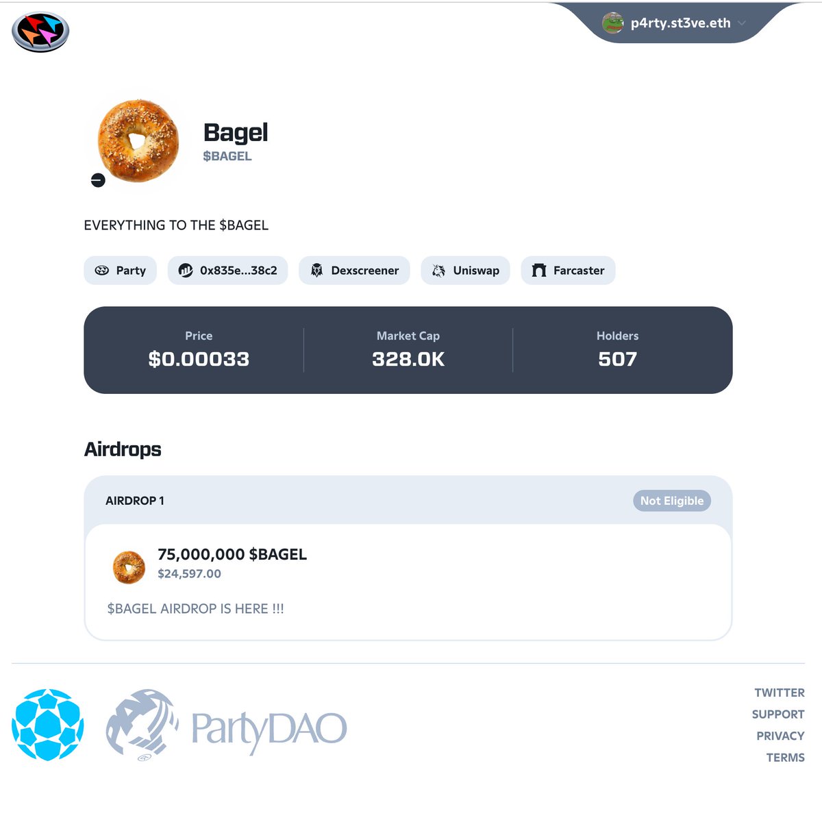 we've shipped a new airdrop tool at @prtyDAO some special sauce here: * distribution: airdrops surface via @daylight , so recipients get alerts in coinbase wallet, email + more * decentralization: airdrop info (including the merkle tree) emitted in contract event + stored on…
