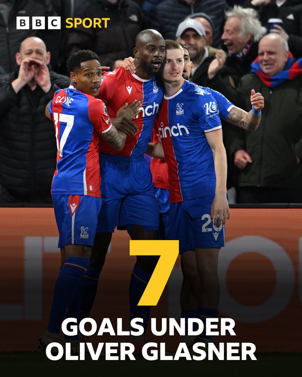 He just loves the new Palace manager 🦅 Jean-Philippe Mateta has scored seven goals in nine Premier League appearances under Oliver Glasner. #CRYNEW #BBCFootball