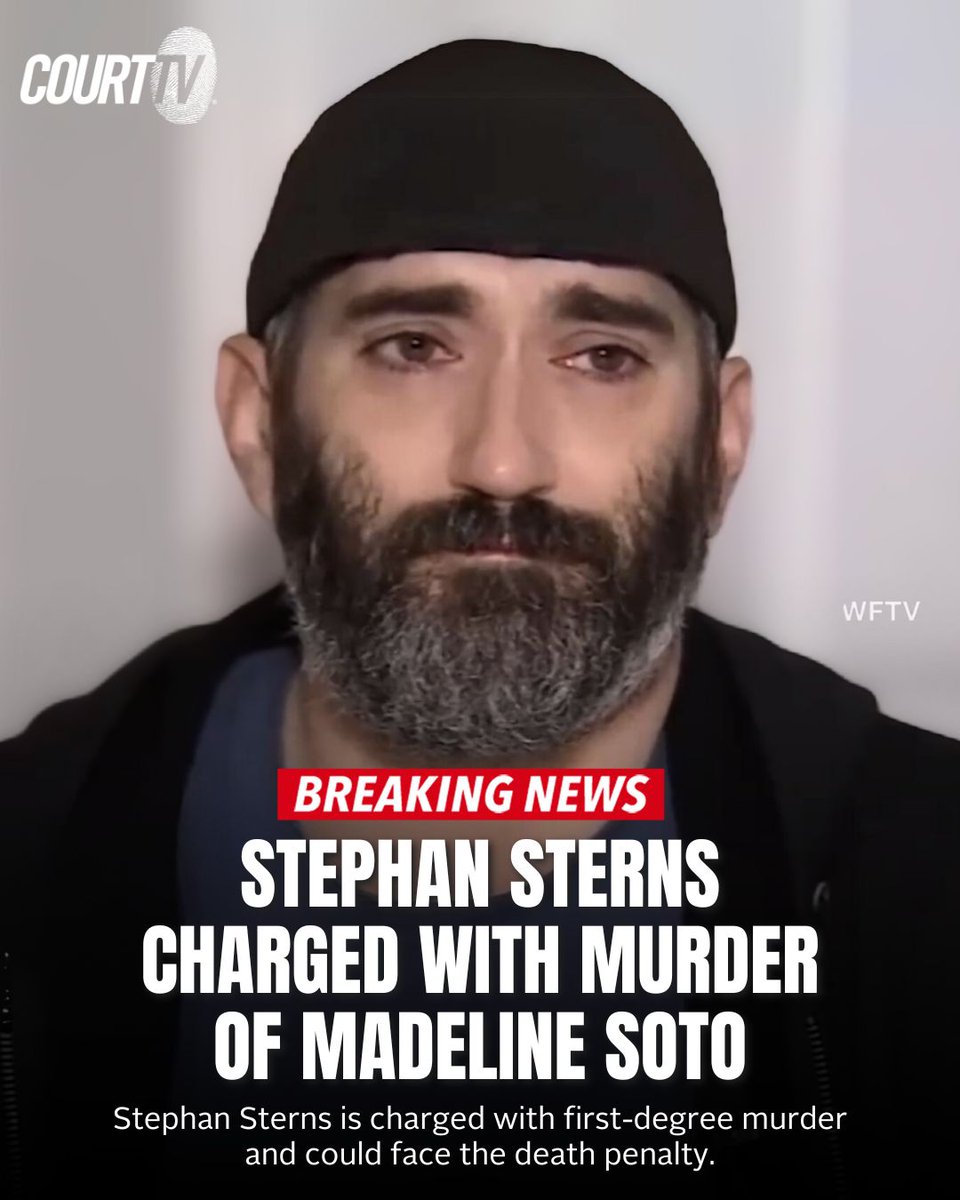 #BREAKING: #StephanSterns has been charged with the first-degree murder of 13-year-old #MadelineSoto. The cause of death has not been released due to the ongoing investigation. Watch #CourtTV LIVE for updates: court.tv/live