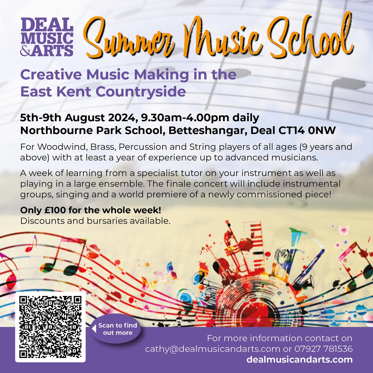 Our popular summer school returns to the beautiful setting of @NorthbournePark 5th-9th August. For #brass #woodwind #strings and #percussion players of all ages and abilities. Learn from specialist tutors and play in an ensemble. Register for a place now dealmusicandarts.com/education/summ…