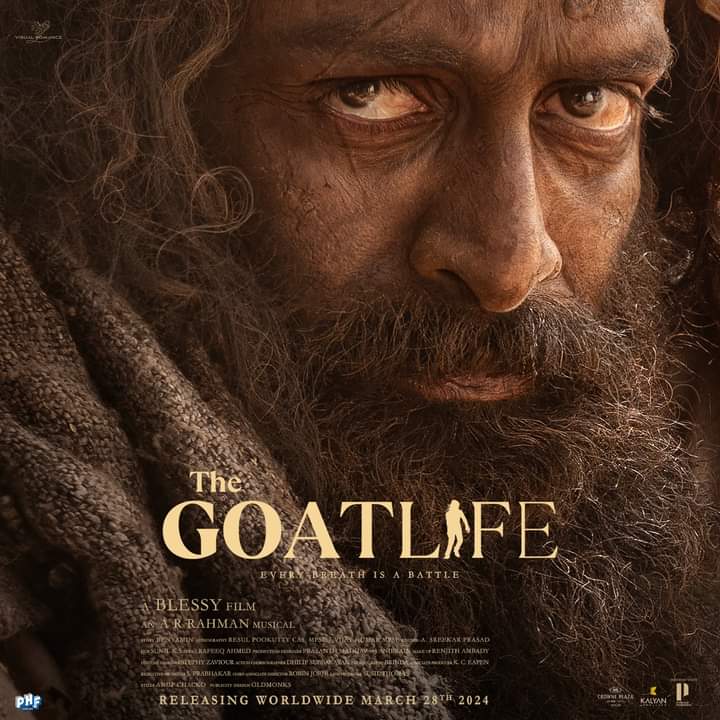 Every breath is a battle.

#PrithvirajSukumaran stars in the highly anticipated survival drama #TheGoatLife. See it at #AlBahjaCinemaOman THURSDAY and get tickets NOW.
