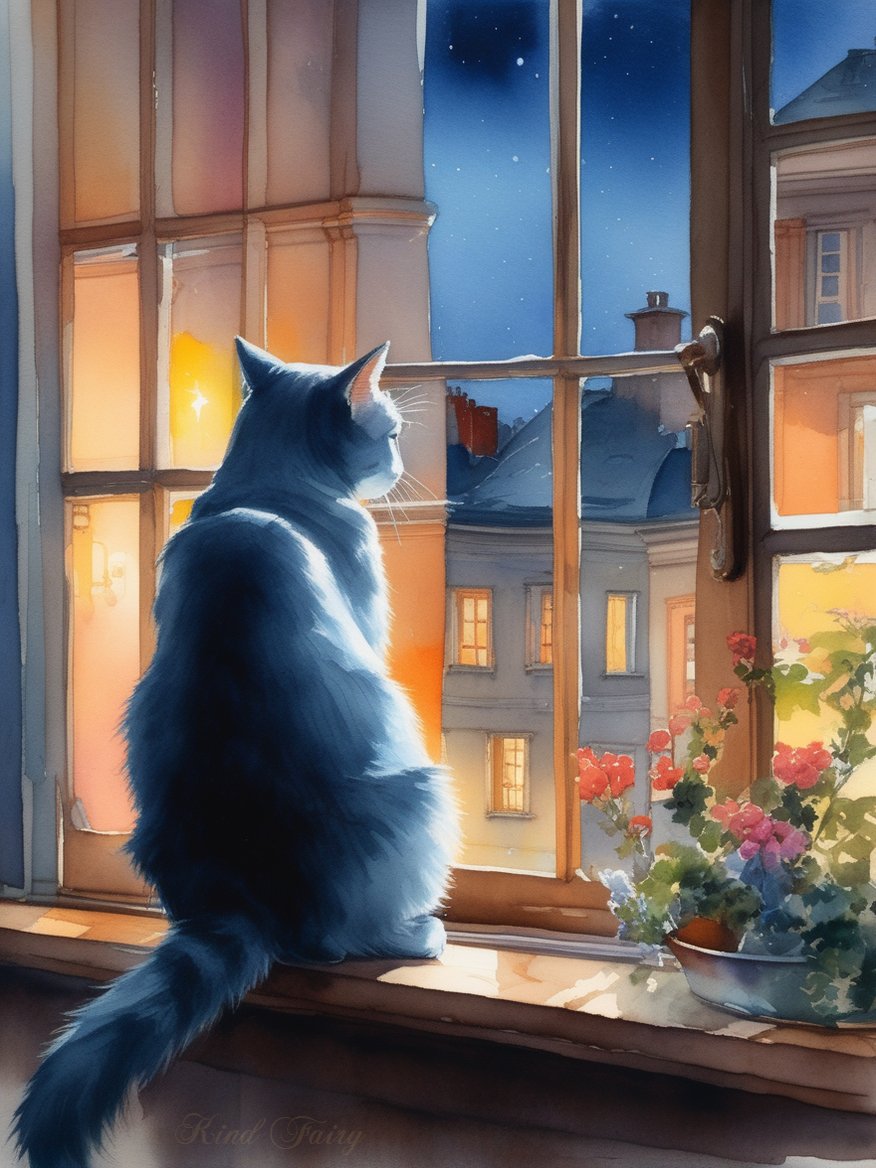 A cat observing the world outside the window😼
#AIArtistCommunity #aiartcommunity #AIArtCommuity #AIArtworks #watercolor #AIwatercolor #PlaygroundAI
