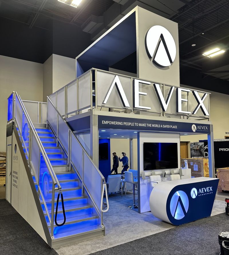 Stop by booth 1800 to see @aevex_aerospace's incredible 20x20 booth at the Army Aviation Association's #24Summit! @skylineexhibits