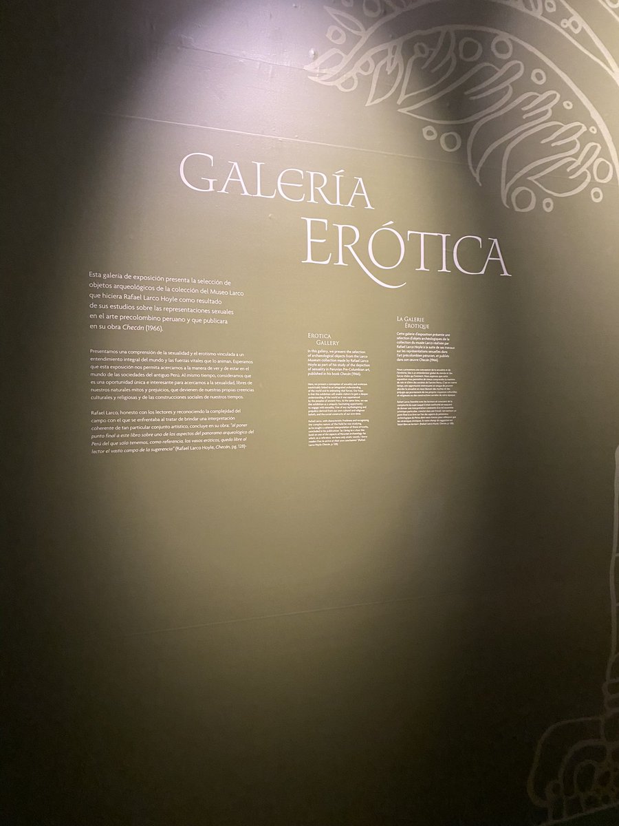 Dünyanın en güzel bahçesine sahip  Larco Museum Peru’nun başkenti Lima’daki Kolomb öncesi sanatın özel bir müzesi. Müze’de 5.000 yıllık, Peru’nun Kolomb öncesi tarihine kapsamlı bir genel bakış sağlayan eserler var. Yalnız Galeria Erotica bölümündeki eserlerin hepsi +18! Görsel…