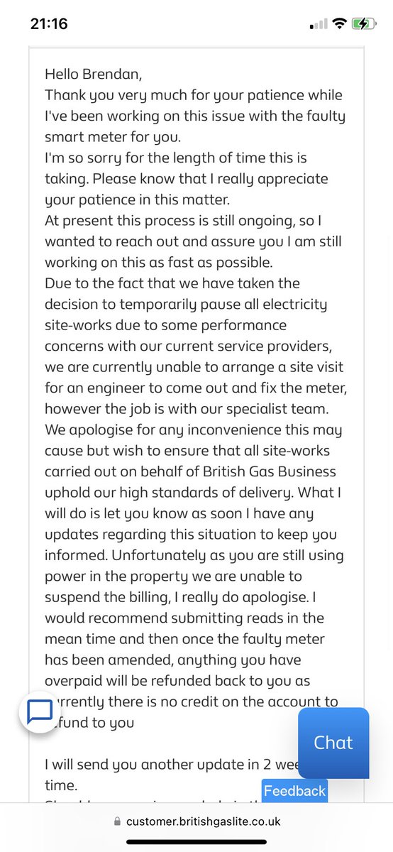 BrendanCook_1's tweet photo. @BritishGas WHAT AN ABSOLUTE JOKE! Charge me £1400 which my usual bill is around £250-£300 https://t.co/Yzx7pToUfF
