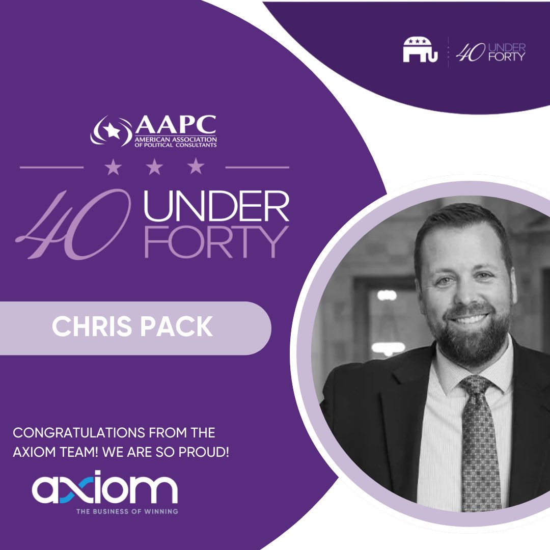 A round of applause for our team member, Chris Pack, for earning a well-deserved spot on the AAPC 40 under 40 list! Congratulations, Chris and thank you for showing up for Axiom in every sense of the word! ! 🙌 #AAPC #40under40 #theBusinessOfWinning