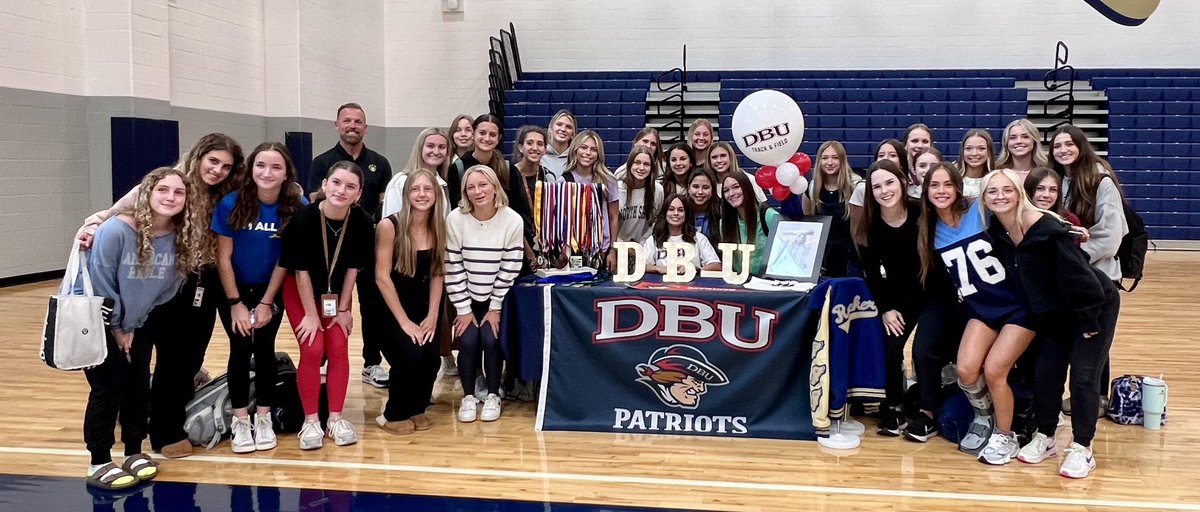 We're so proud of you Kami!!! She has been a four year member of our T&F Family! DBU is getting a fantastic athlete and young lady! Thank you Kami for all you've done for our program! We love you Kami! 🫶🏼 #FoundAWay🦁