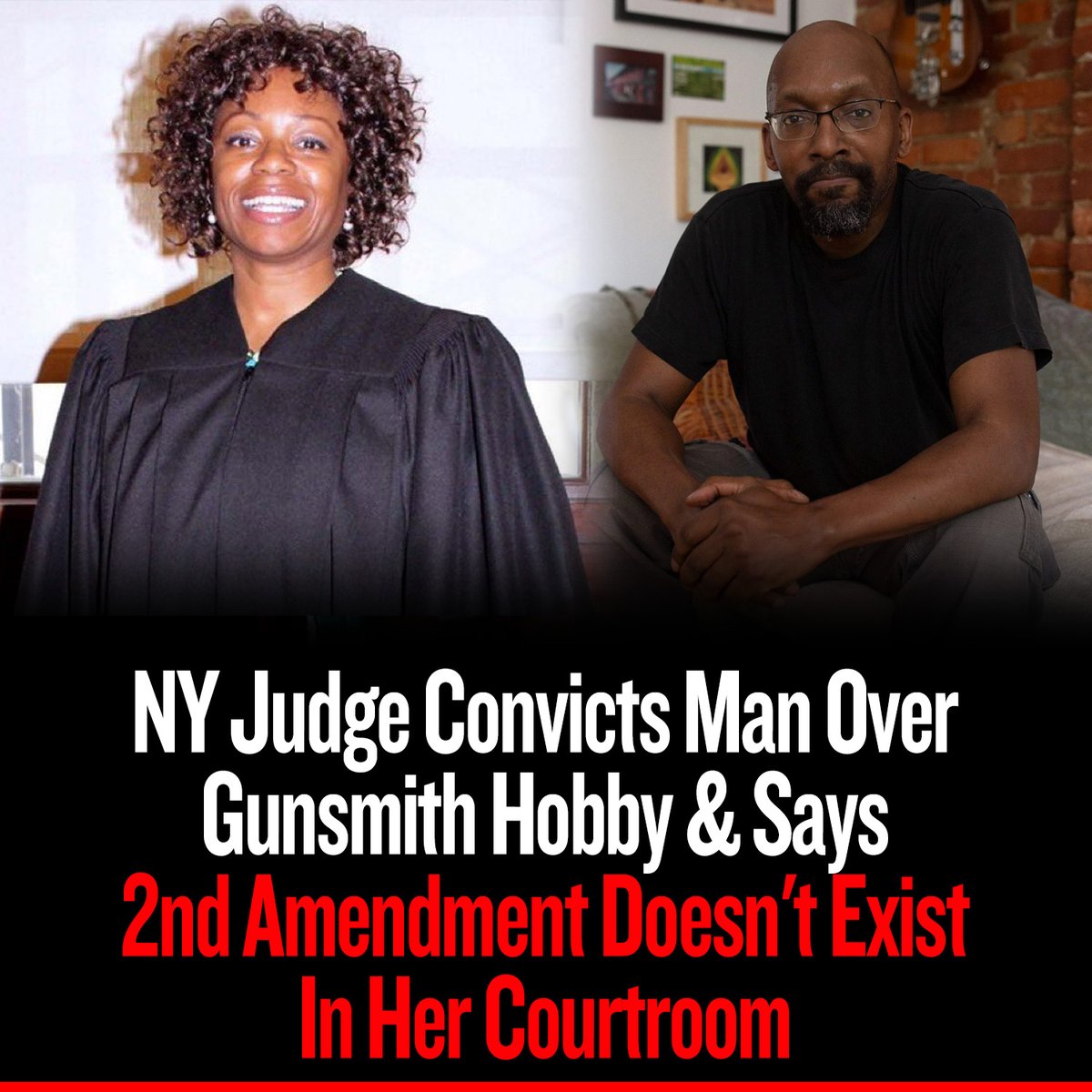 🎬:  youtu.be/JrizNJXQ0iw A Brooklyn man, Dexter Taylor, has been convicted in New York City for building his own firearms that he never shot.

A delusional New York judge had the audacity to tell his attorney during the trial when he brought up the Second Amendment during his