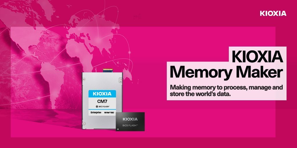 Enhance your application performance with KIOXIA! We offer an expansive portfolio that tailors to the need of industries such as data centers, enterprise, automotive, IoT, and more. See how we're creating the future of flash ▶bit.ly/3NfgO5r #KIOXIAMEMORYMAKER