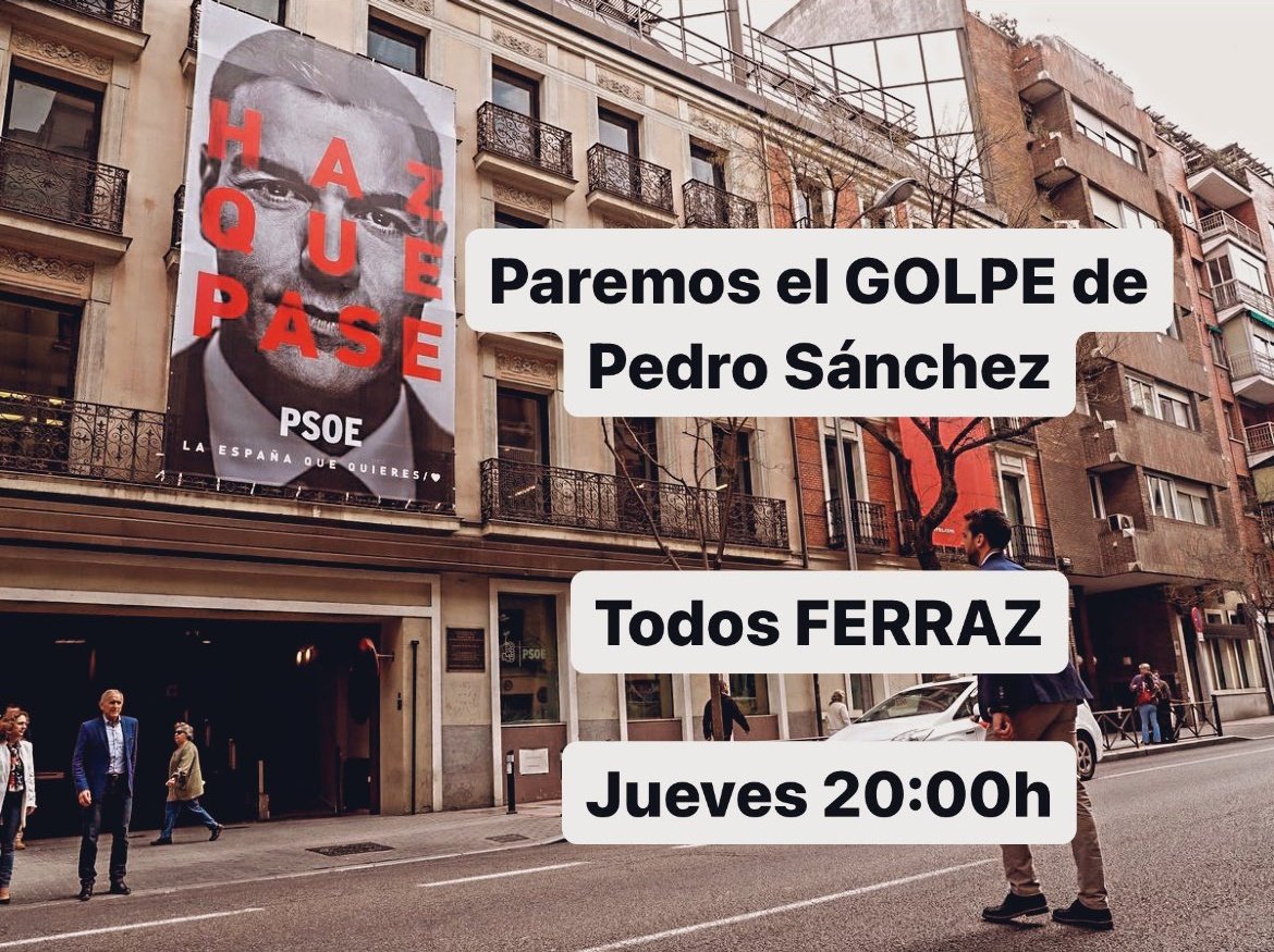 🚨🔥 ¡MÁXIMA DIFUSIÓN! 🇪🇦 ¡Mañana a las 20h, todos a Ferraz! ¡COMPARTE! 🤜🏻🤛🏻