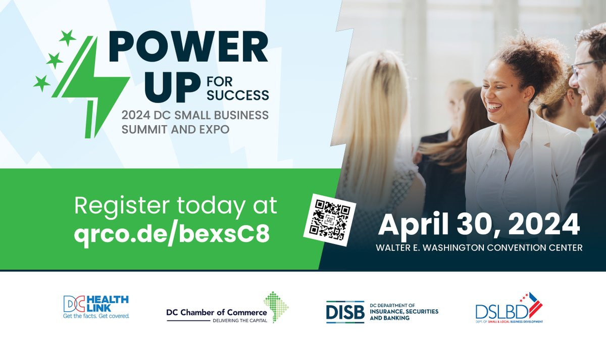 The DC Small Business Summit and Expo: Power Up For Success is quickly approaching! Join us on April 30 to gain impactful insights on the state of business in DC and hear from some of the top executives in the area. Visit bit.ly/49qPvwP #DCChamber #DCPowerUpForSuccess