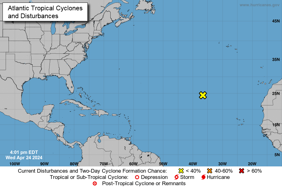 🌀🌊¡Zona de inestabilidad en el Océano Atlántico a la vista! Durante esta tarde, el @NHC_Atlantic ha monitoreado un área de baja presión sobre el Atlántico centro-este. Se pronostica que la baja se eleve hacia una altura con vientos más fuertes esta noche y mañana, sin esperar…