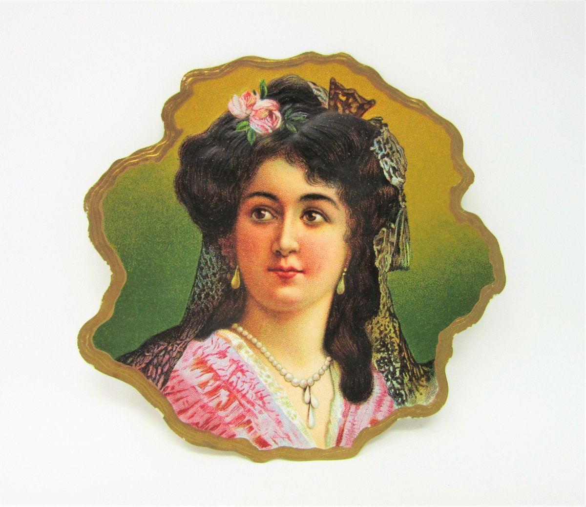 Vintage Original Embossed Cigar Box Label Featuring a Beautiful Woman with a Flower in Her Hair Junk Journal Paper Crafts Scrapbook Supplies tuppu.net/79e7f74e #etsyseller #Etsy #vintage #ScrapbookSupplies