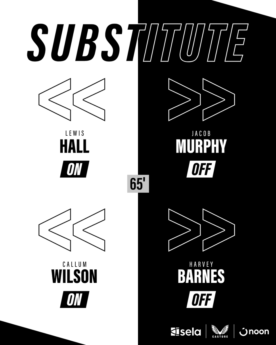 65' Two changes. [1-0] #CRYNEW // #NUFC