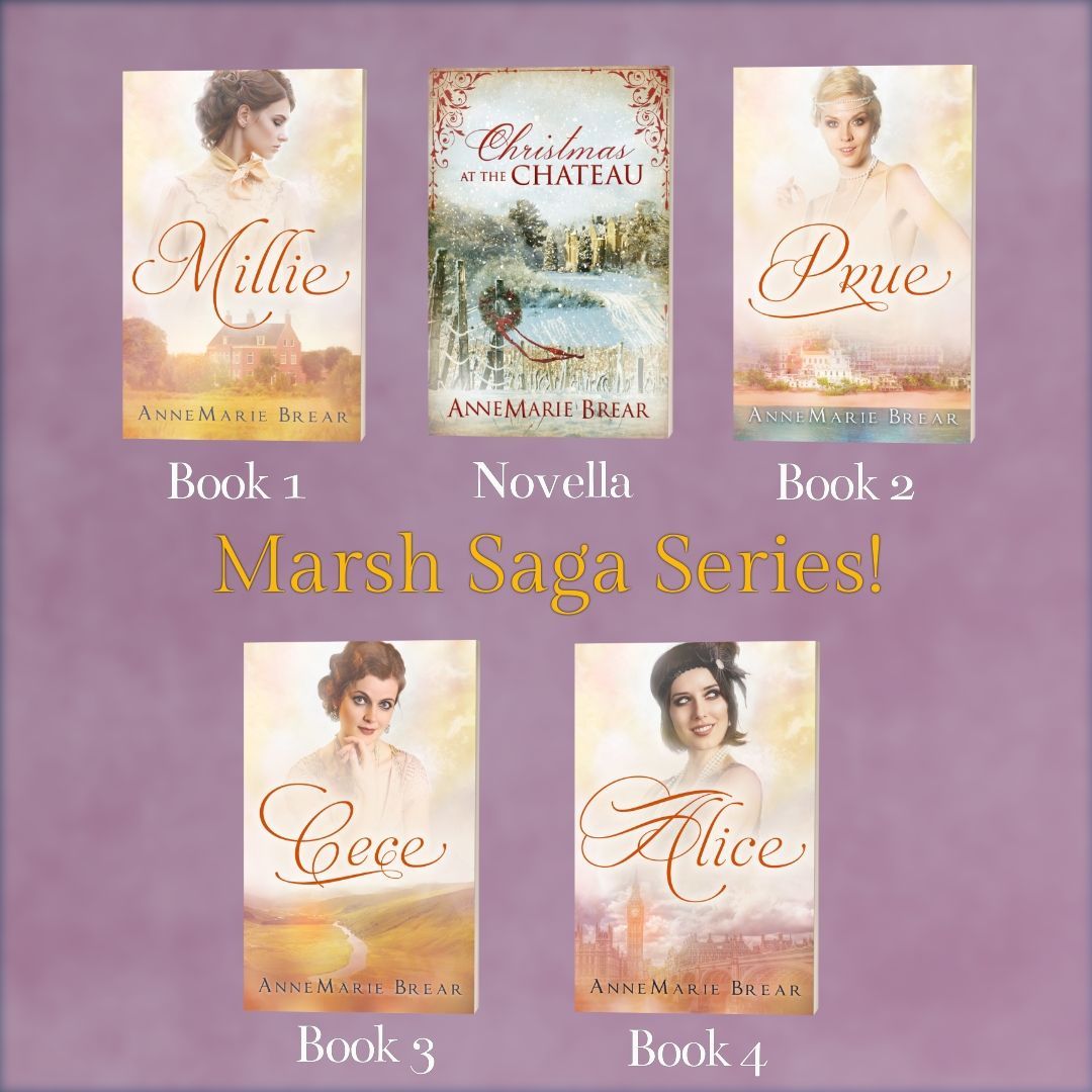 Marsh Saga Series Four very different women. Millie (Book 1) Christmas at the Chateau (novella) Prue (Book 2) Cece (Book 3) Alice (book 4) #booklovers #bookseries #sisters #historicalromance #England #France #Scotland #India #Italy Amazon: buff.ly/3NDBiDr