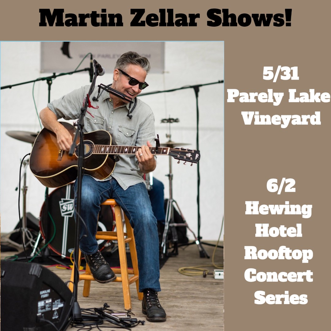 UPCOMING SHOWS! 

Martin Zellar has TWO exciting shows coming up! 👏

First one:
💫 5/31 (7 PM) @ Parely Lake Vineyard in Waconia, MN

Second one:
💫 6/2 (7 PM) @ Hewing Hotel Rooftop in Minneapolis, MN

Grab your tickets NOW in the LINK in bio before they sell out! 🔥

#mnmusic