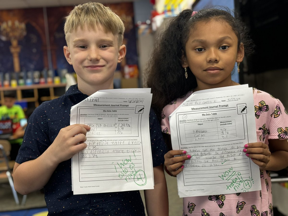 My 2nd graders doing some level 4 work! Measuring using the metric system with mm and subtractions to find the length difference with decimal + decomposing !!! 🤯🤯🤯 <a href="/HodgeRoadES/">HodgeRoadElementary</a> <a href="/ParticipateLrng/">Participate Learning</a> <a href="/WCPSS/">Wake County Public School System</a> #Unitingourworld