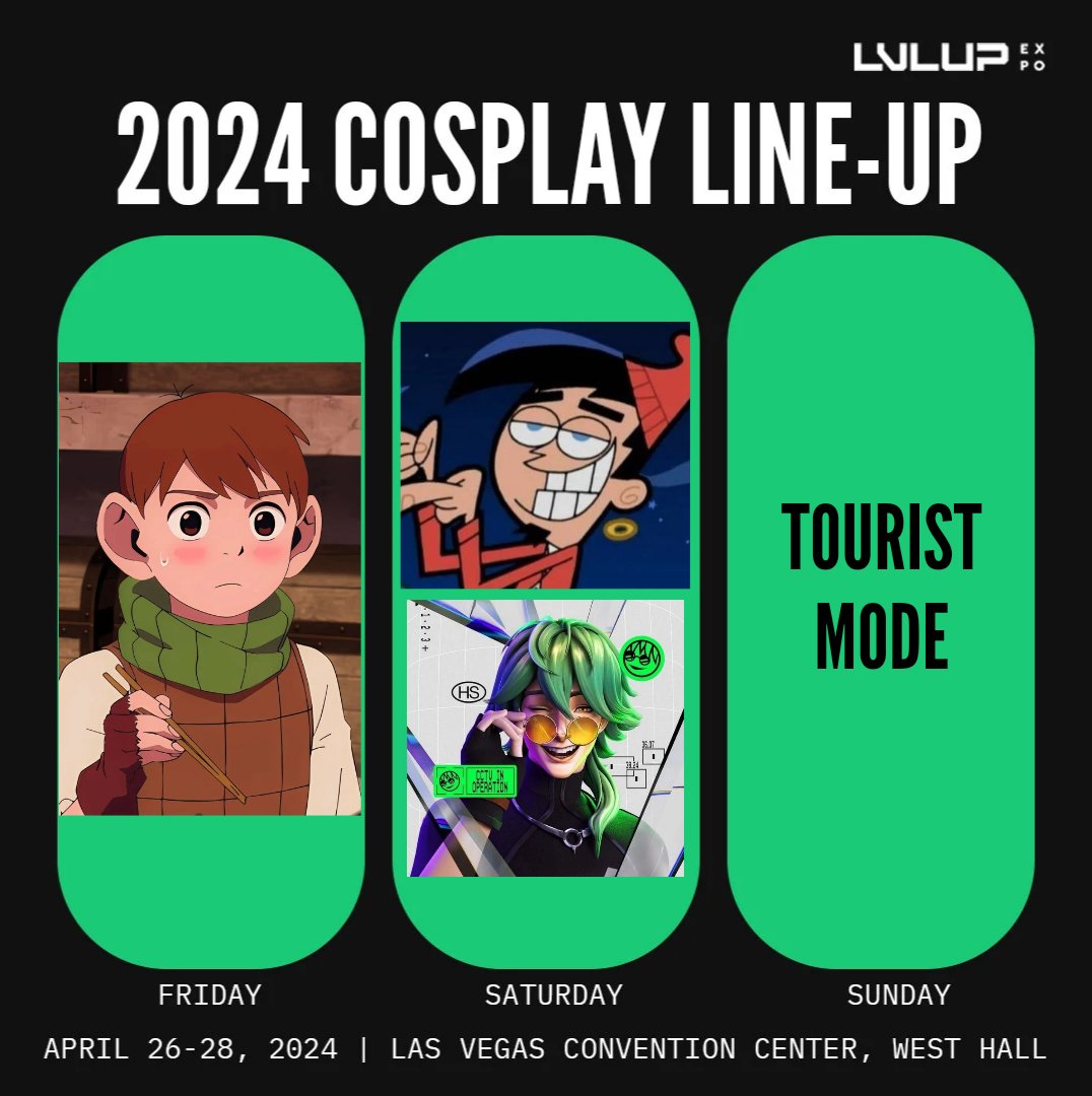 I'll be at @LVLUPEXPO this weekend! This is my first time attending this particular event, but I'm always down to travel to Vegas 🎰 COSPLAY LINEUP: - Friday: Chilchuck - Saturday (day): Chip Skylark - Saturday (night): Heartsteel Ezreal - Sunday: no con; exploring Vegas