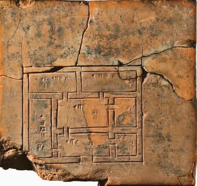 Sümerler tarafından 5000 sene önce yapılmış bir ev planı.