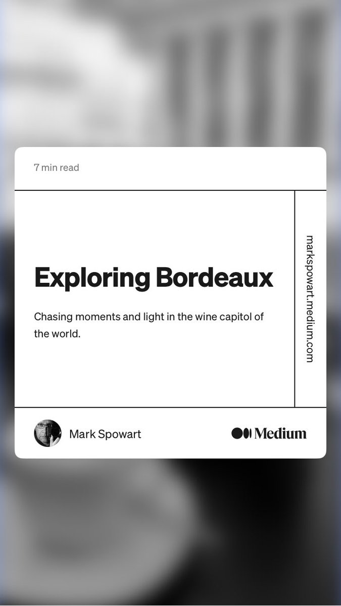 “Exploring Bordeaux” by Mark Spowart
medium.com/globetrotters/… ⁦@Medium⁩ #travel #travelwriting #travelphotography #personalexperience