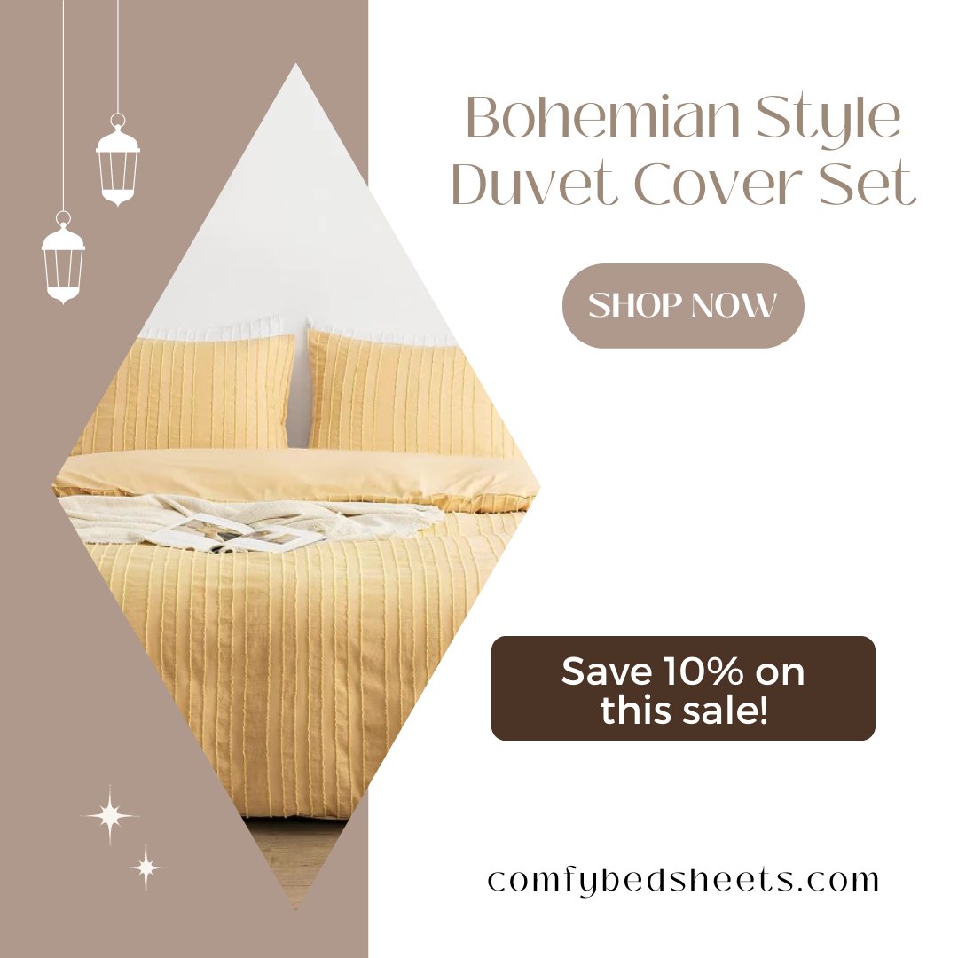 Transform your bedroom into a bohemian paradise with our Bohemian Style Duvet Cover Set! 🌿✨ Crafted with vibrant colors and intricate patterns, this set adds a touch of eclectic charm to your space.
Shop Now: comfybedsheets.com/collections/ne…
#duvetcover #bedding #bohemianstyle