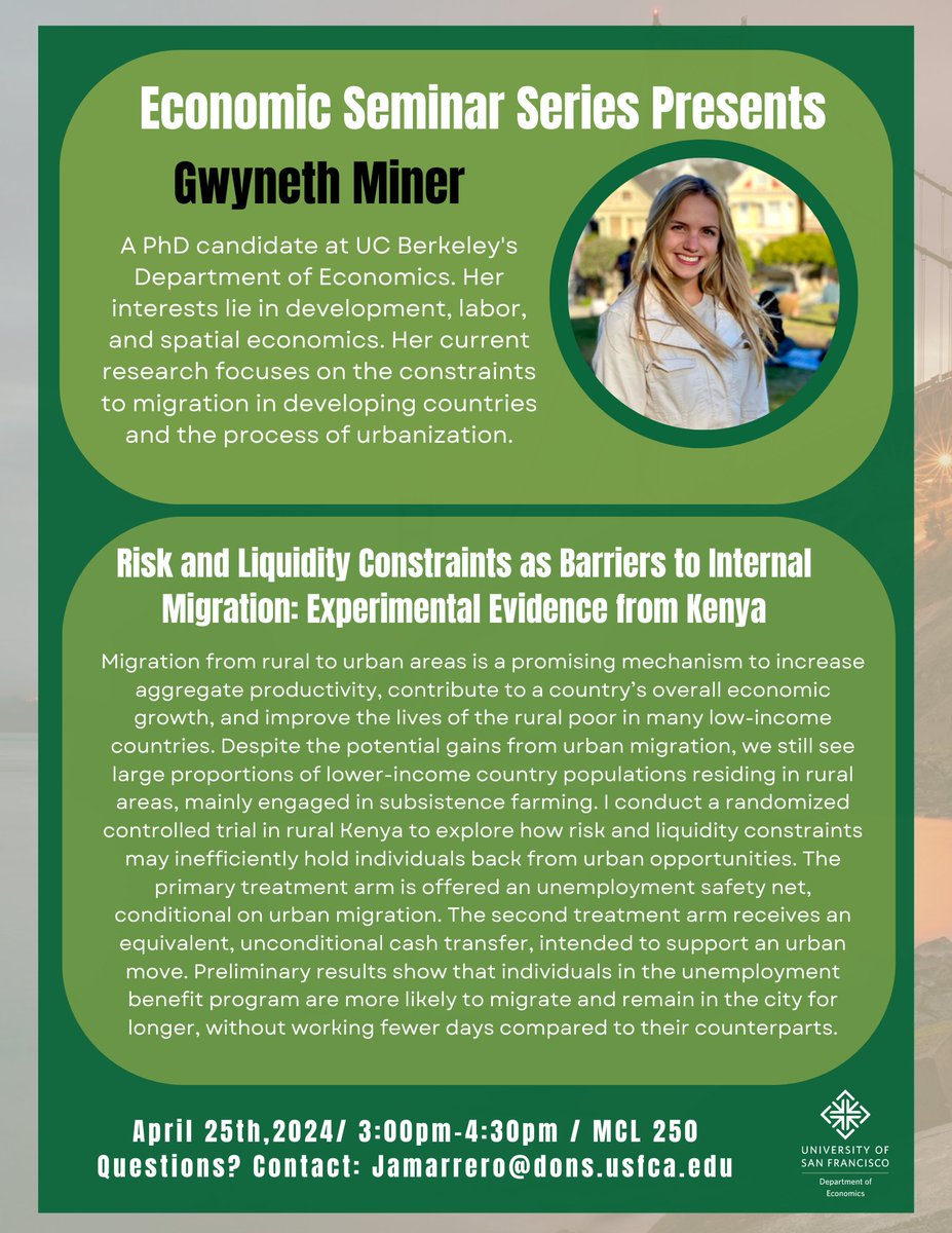 University of San Francisco Economics Department tweet media