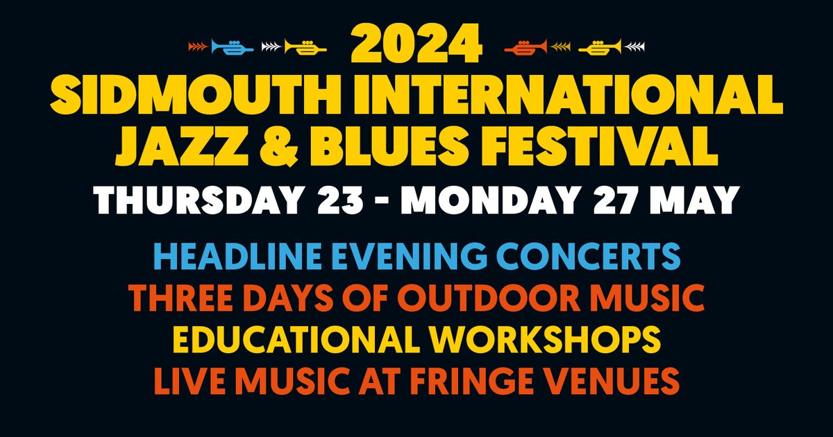 🎷Sidmouth International Jazz & Blues Festival happens from May 23rd to 27th! 🎶 🌟 Expect Headline Concerts, Daytime Music Stage performances, and explore the many Fringe Music venues! Get booked and plan your bank holiday weekend at sidmouthjazz.com #JazzFestival