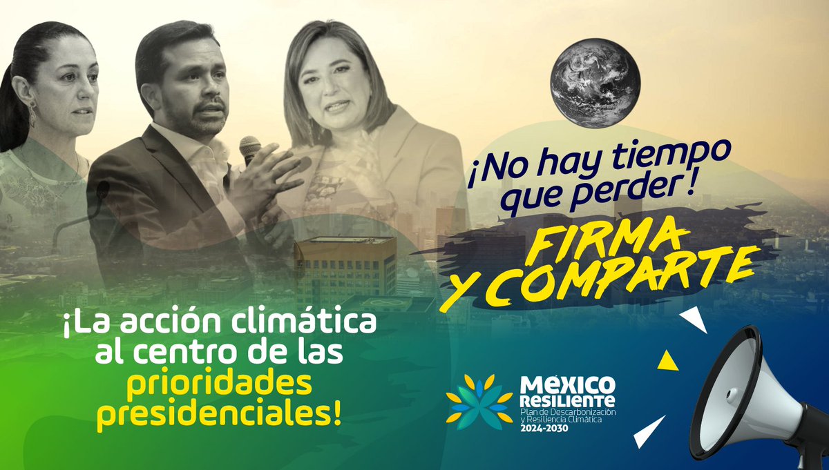 📣 Atención @AlvarezMaynez, @Claudiashein y @XochitlGalvez 👀 Estaremos al tanto de sus propuestas en el 2do debate presidencial. La crisis climática, la pérdida de biodiversidad y la contaminación requieren acciones puntuales 💪 Firma la petición 👉 bit.ly/4b4wX6t