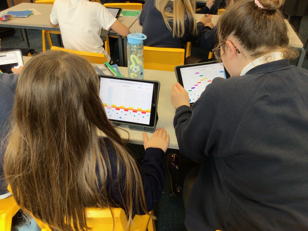 After listening to a remix of the Circle of Life, the children used Chrome Music Lab Song Maker to explore how sound can be layered using loops #music #chromemusiclab #remixing #looping