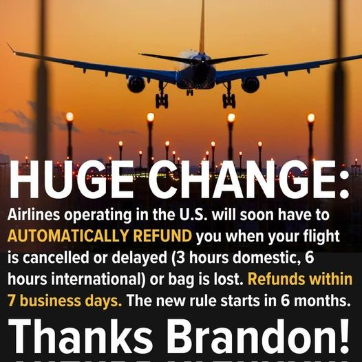 Airlines required to refund passengers for canceled, delayed flights - ABC News via @ABC - Link to article: ⤵️⤵️⤵️⤵️⤵️⤵️ abcnews.go.com/Politics/airli…